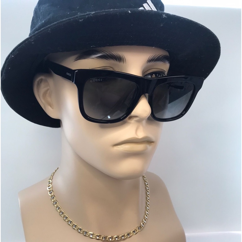 New Authentic Gucci Grey Rectangular Sunglasses GG0158SN 001 - Picture 6 of 12
